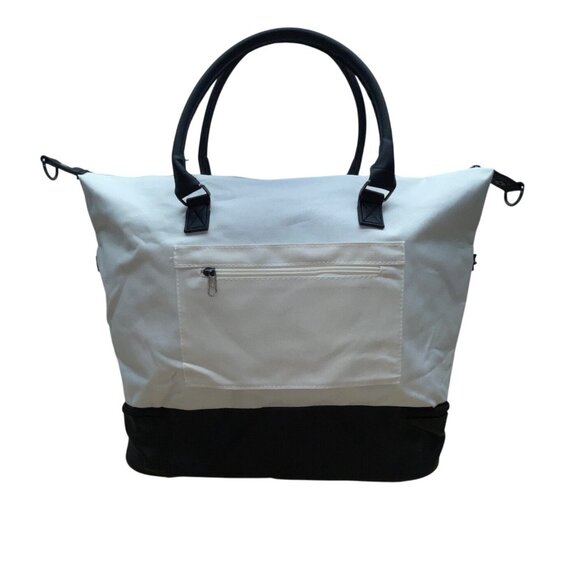 DSW Women’s White & Black Handles & Adjustable Strap Expandable Tote Bag Size XL - Picture 4 of 10